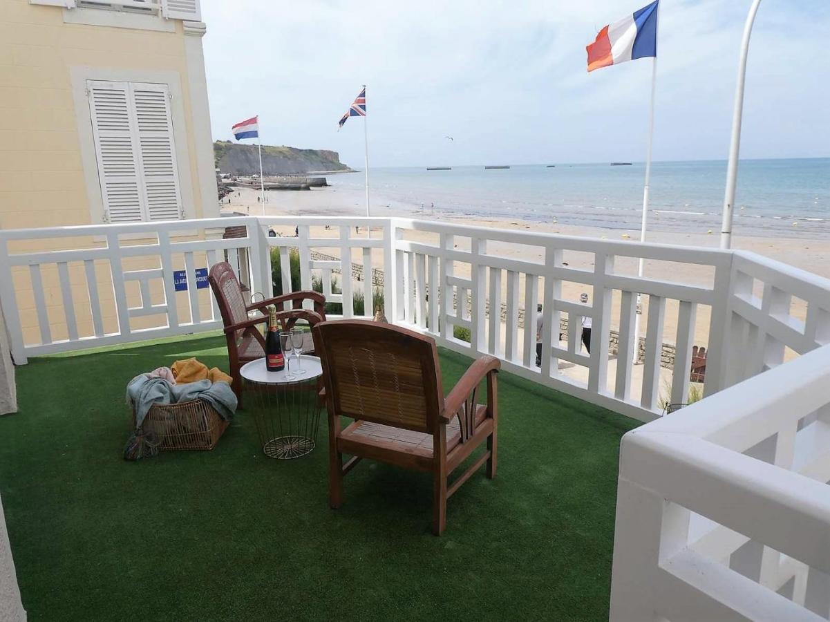Appartement De Standing - Avec Terrasse Et Vue Mer Arromanches-les-Bains Bagian luar foto